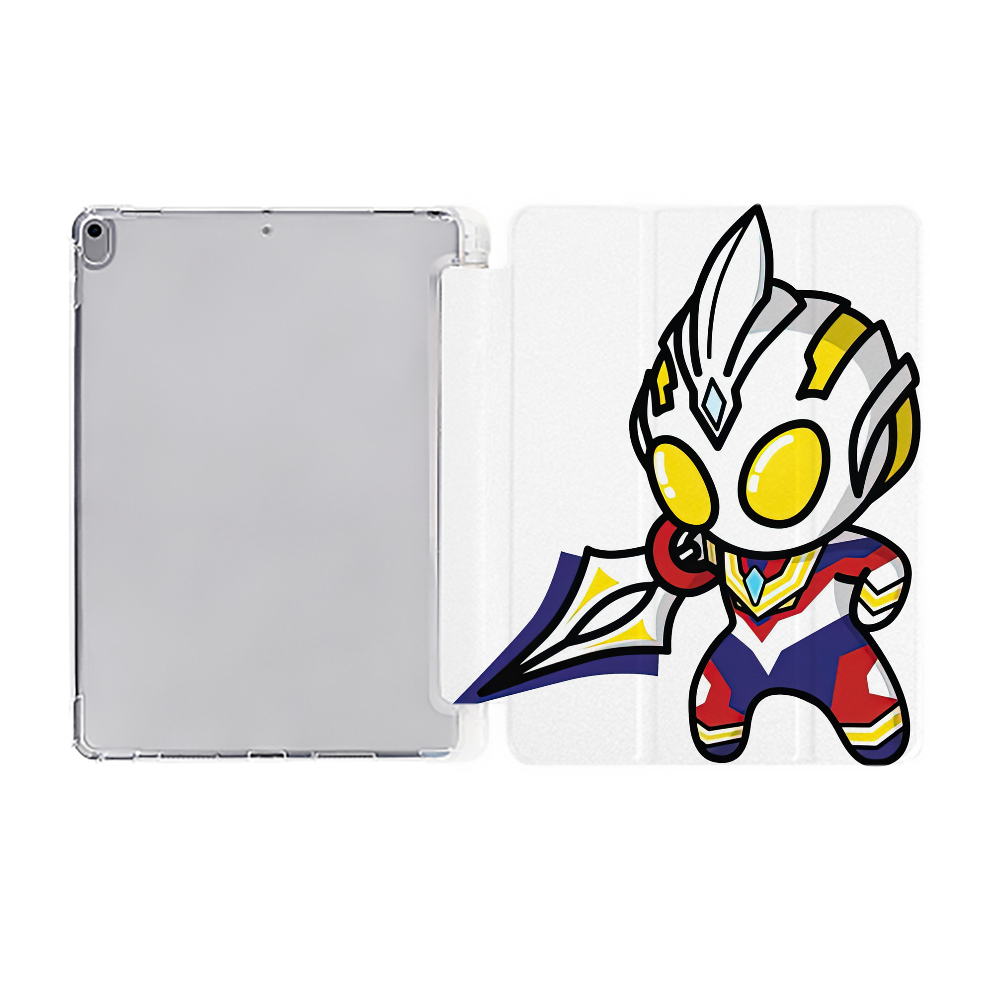 （画像用） ウルトラマン Ultraman IPad ケース ペン収納付き 三つ折りスタンド PUレザー×シリコン 対応機種9.5/10.5/10.9インチ